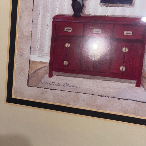 2 Wooden Print frames  by Winterle Olson, Signed Vintage Prints, Decorative - Picture 6 of 12